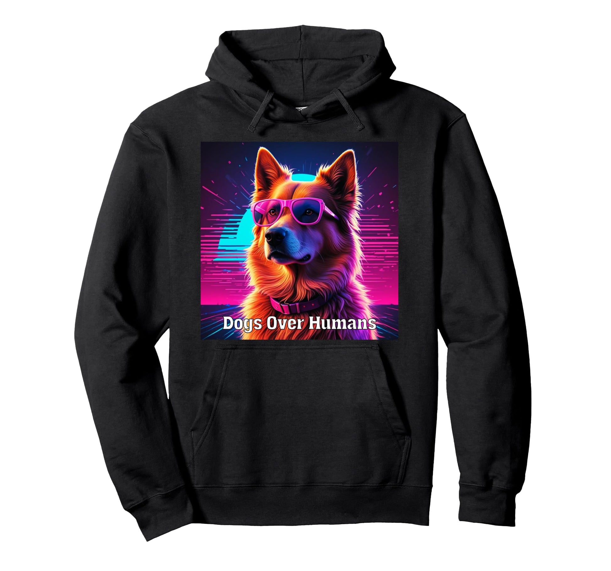 Vaporwave Aesthetic 80S 90S Funny Dog Hoodie - Unique Graphic for Adults - T-Shirt, Sweatshirt, Hoodie
