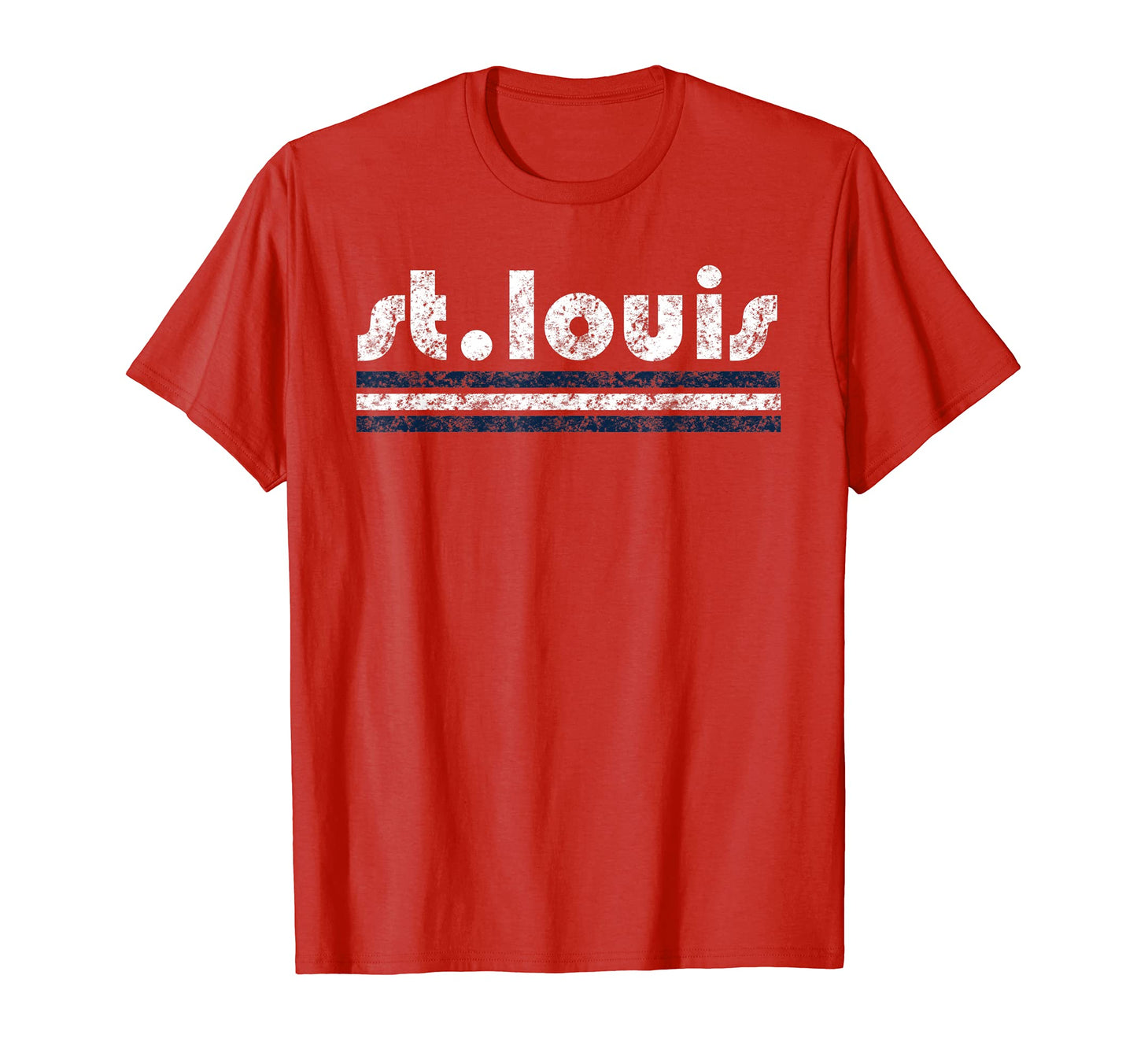 St Louis Missouri Three Stripe Weathered T-Shirt - Trendy Graphic Men Women - T-Shirt, Sweatshirt, Hoodie