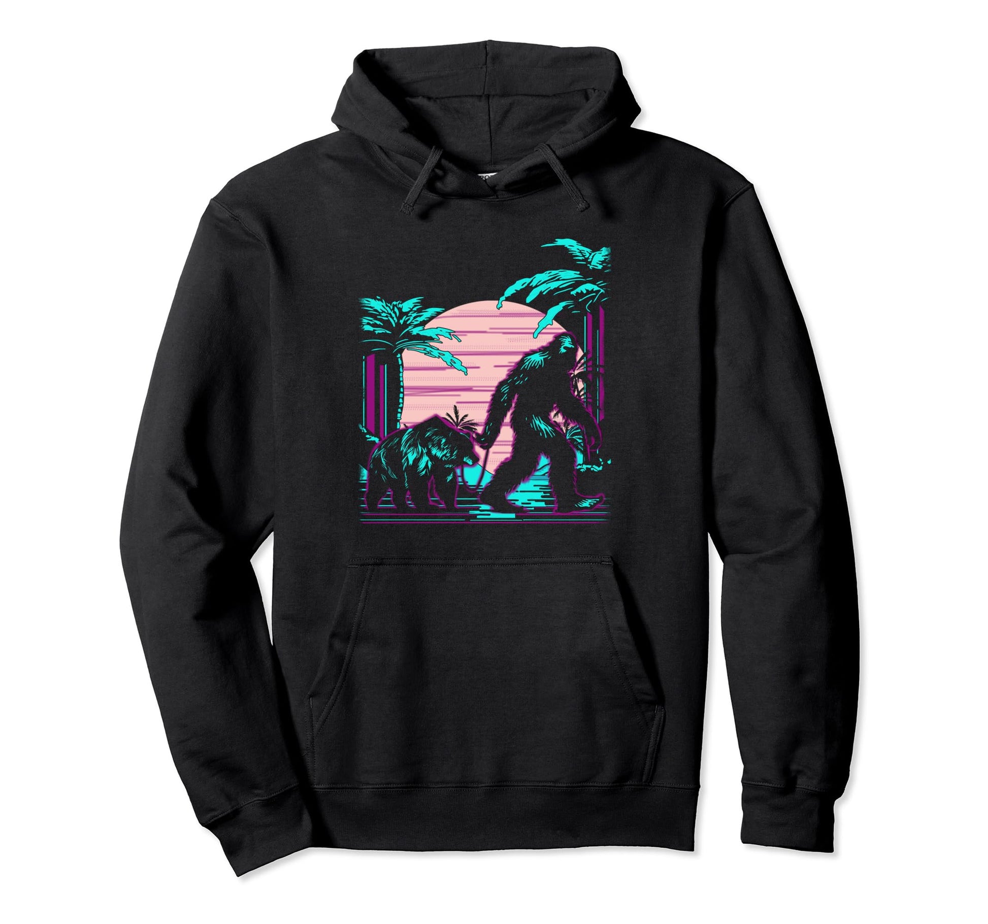 Bigfoot Vaporwave Aesthetic 90S Hoodie - Unique Graphic Men Women - T-Shirt, Sweatshirt, Hoodie
