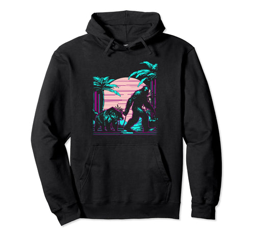 Bigfoot Vaporwave Aesthetic 90S Hoodie - Unique Graphic Men Women - T-Shirt, Sweatshirt, Hoodie