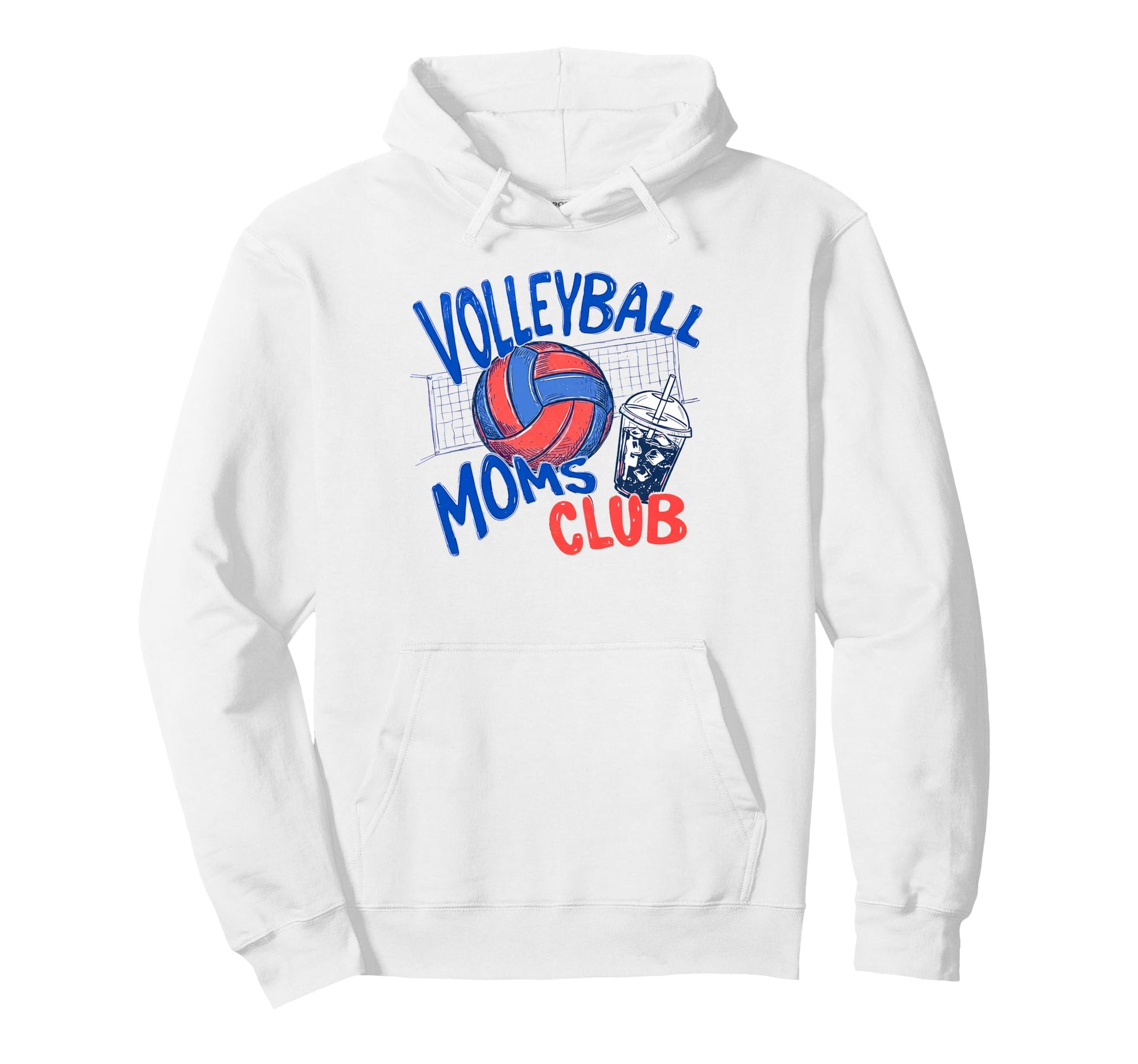 Volleyball Moms Club Doodle Proud Hoodie - Casual Everyday Wear Unisex - T-Shirt, Sweatshirt, Hoodie