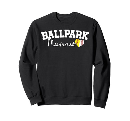 Ballpark Mamaw Grandma Softball Sweatshirt - Minimalist Print Unisex - T-Shirt, Sweatshirt, Hoodie