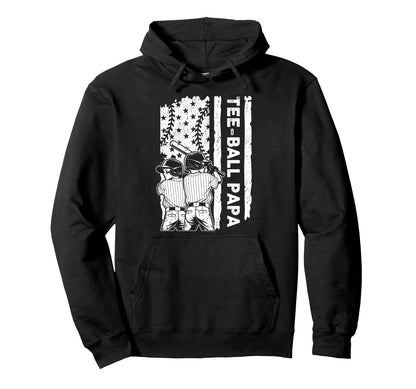 Ball Papa American Us Flag Patriotic Hoodie - Unique Graphic for Adults - T-Shirt, Sweatshirt, Hoodie