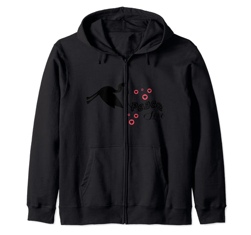 Peace Love Hearts Stork Bird Gift Hoodie - Streetwear Style Men Women - T-Shirt, Sweatshirt, Hoodie
