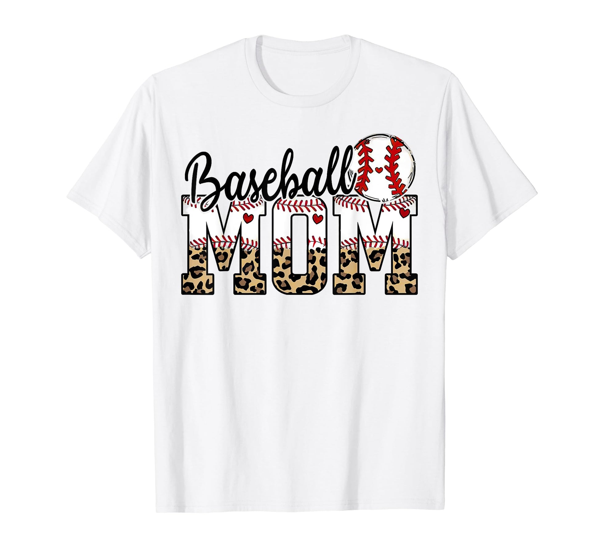 Mothers Day Baseball Mom Leopart T-Shirt - Unique Graphic for Adults - T-Shirt, Sweatshirt, Hoodie