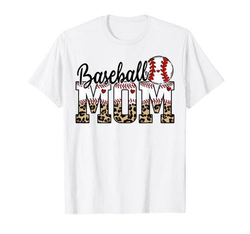 Mothers Day Baseball Mom Leopart T-Shirt - Unique Graphic for Adults - T-Shirt, Sweatshirt, Hoodie