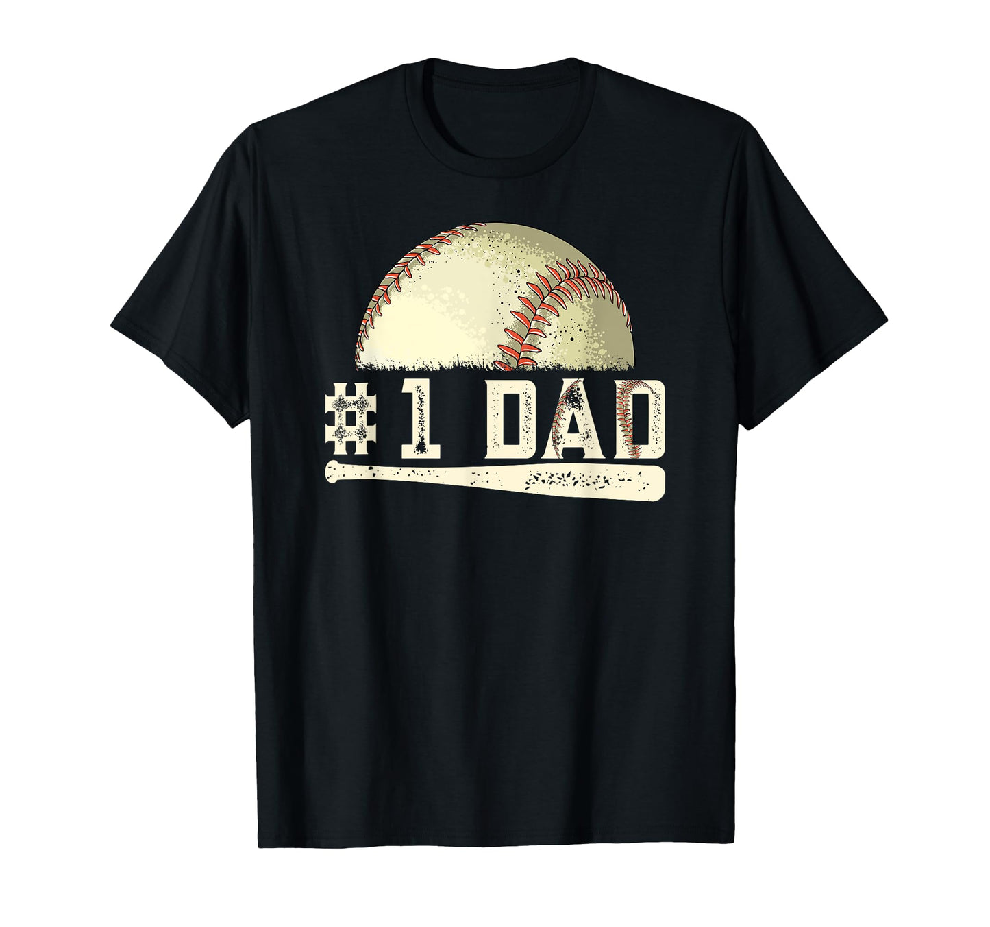 Number One Baseball Dad Fathers Day T-Shirt - Unique Graphic Unisex - T-Shirt, Sweatshirt, Hoodie