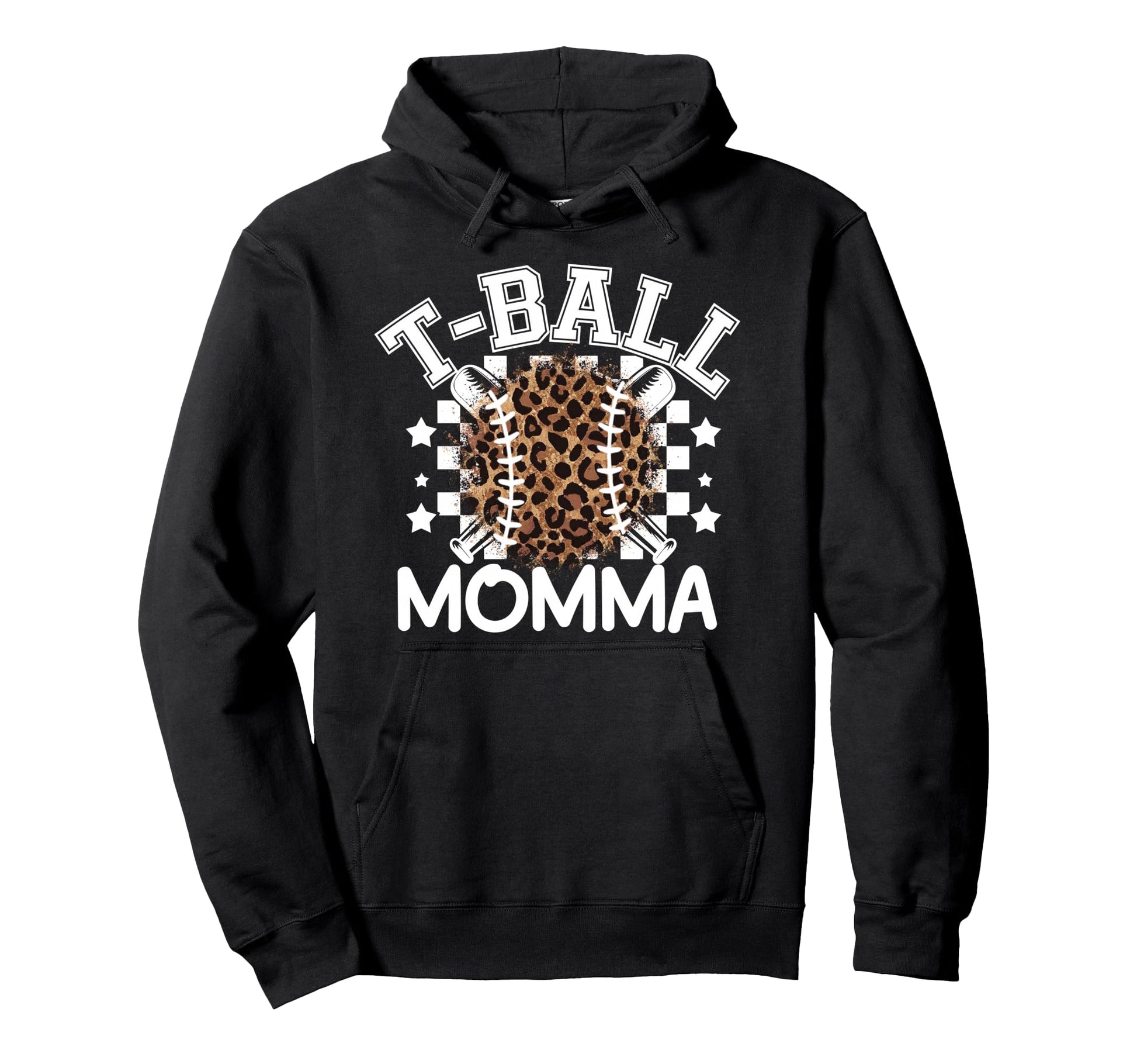 T Ball Teeball Momma Leopard Cheetah Hoodie - Fun Novelty Design Unisex - T-Shirt, Sweatshirt, Hoodie