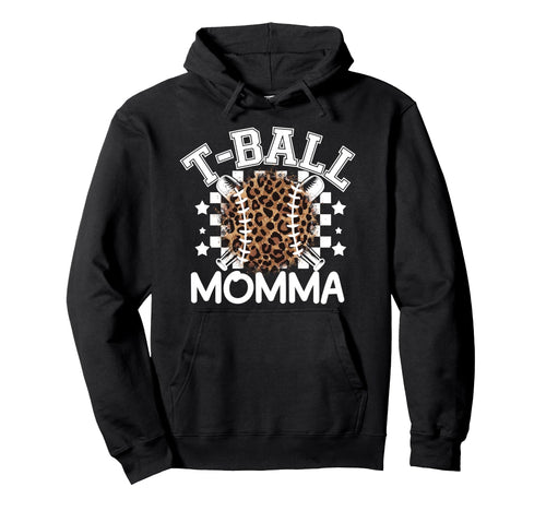 T Ball Teeball Momma Leopard Cheetah Hoodie - Fun Novelty Design Unisex - T-Shirt, Sweatshirt, Hoodie
