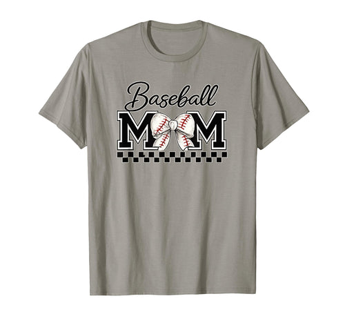 Baseball Mama Baseball Mom Baseball Bow T-Shirt - Trendy Graphic for Adults - T-Shirt, Sweatshirt, Hoodie