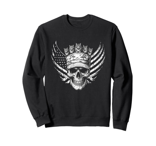 Skull Cat Skeleton Kitty Kitten Sweatshirt - Minimalist Print for Adults - T-Shirt, Sweatshirt, Hoodie