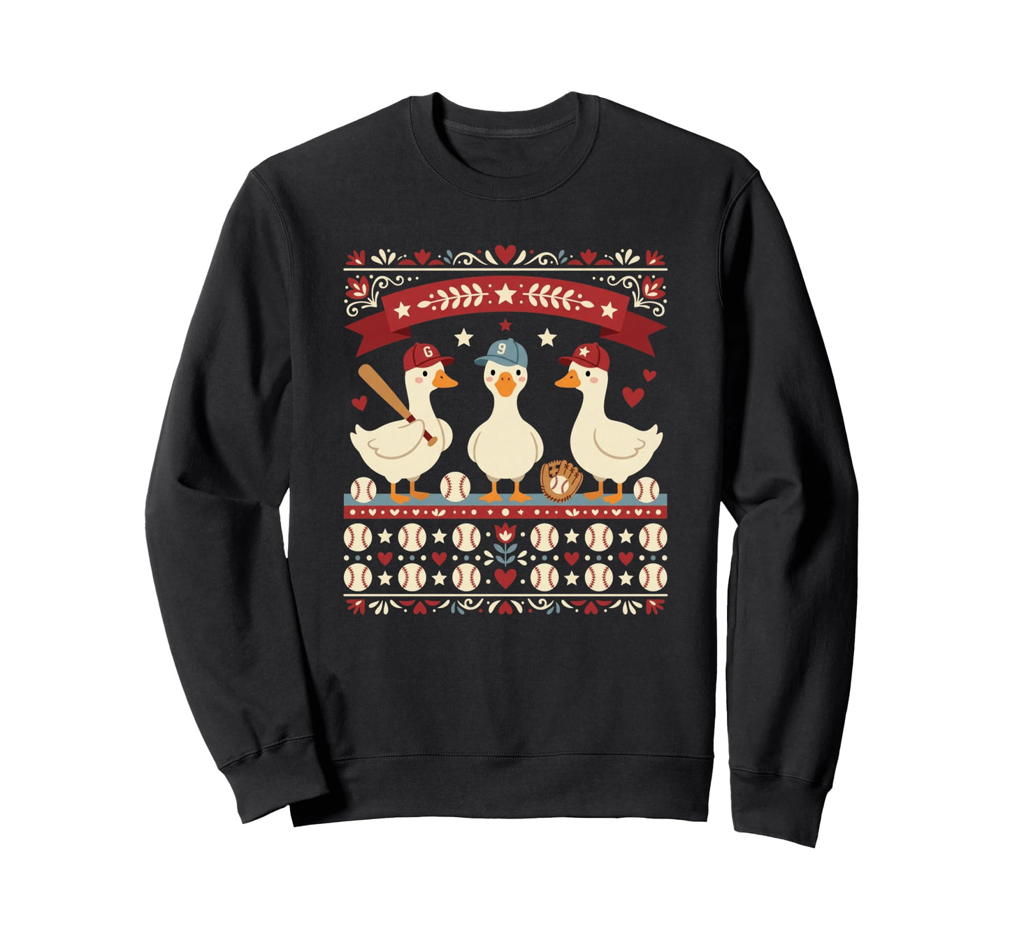 Baseball Geese Funny Team Animal Sweatshirt - Novelty Apparel Unisex - T-Shirt, Sweatshirt, Hoodie
