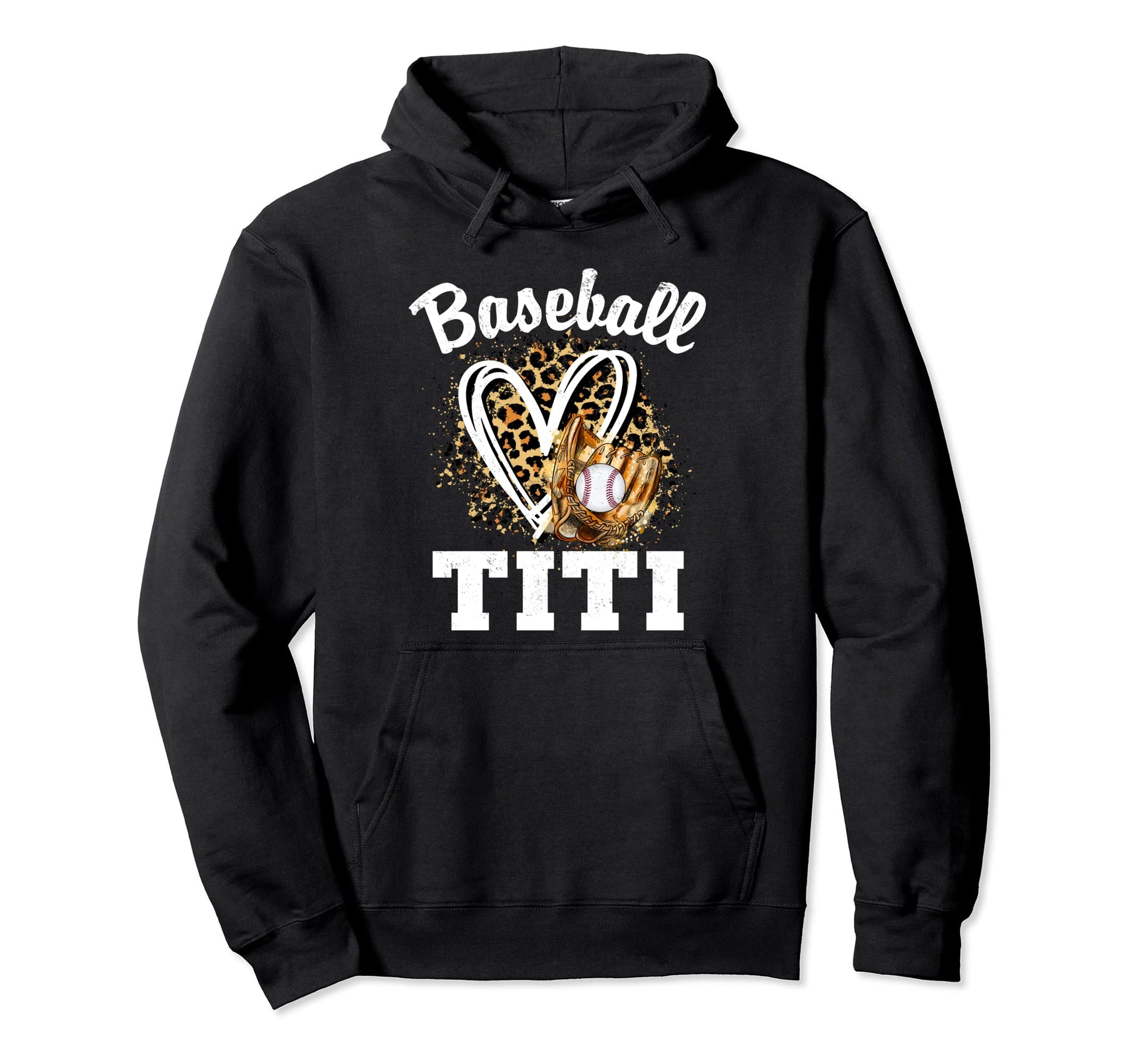 Baseball Titi Leopard Heart Game Hoodie - Casual Everyday Wear Men Women - T-Shirt, Sweatshirt, Hoodie
