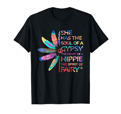 She Has Soul Gypsy Hippie Heart Funny T-Shirt - Custom Art Print Men Women - T-Shirt, Sweatshirt, Hoodie