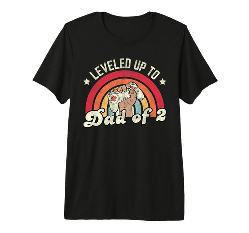 Mens Leveled Up To Dad 2 Daddy Again T-Shirt - Custom Art Print Men Women - T-Shirt, Sweatshirt, Hoodie