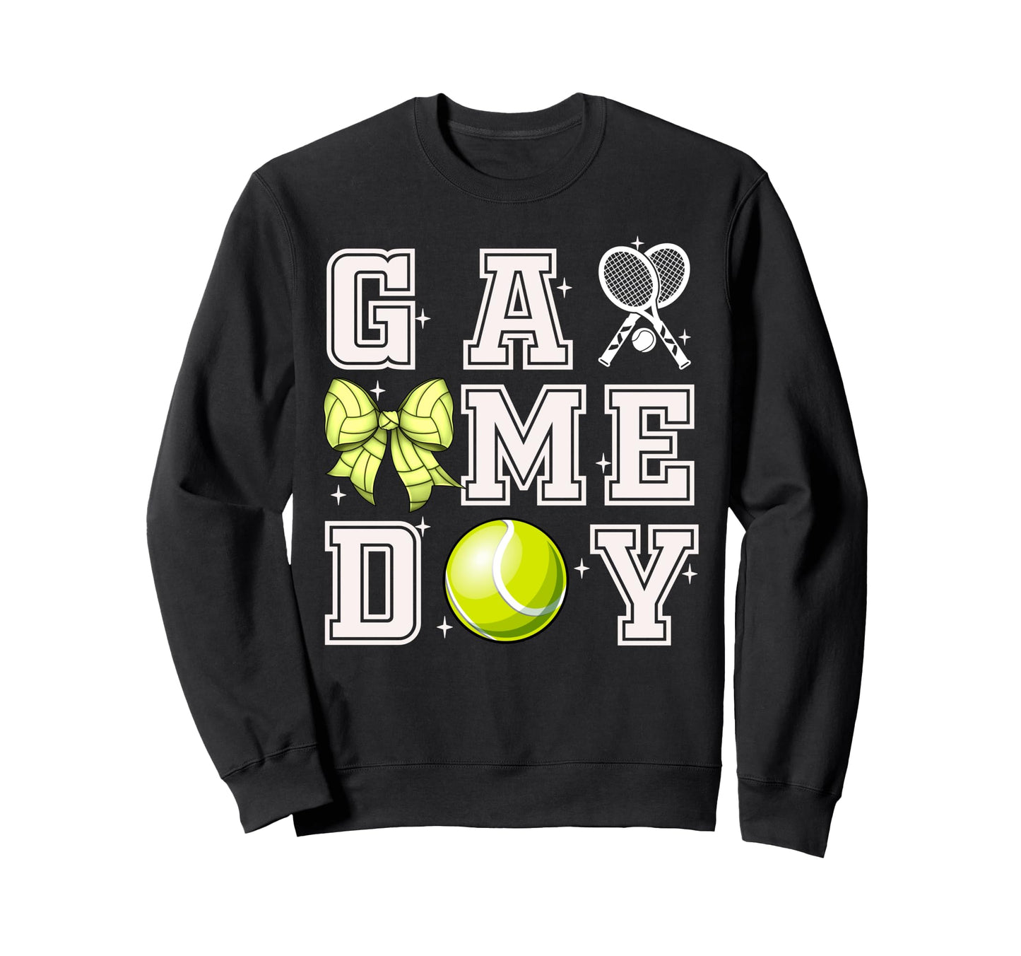 Tennis Coquette Bow Gameday Cheer Sweatshirt - Novelty Apparel Men Women - T-Shirt, Sweatshirt, Hoodie