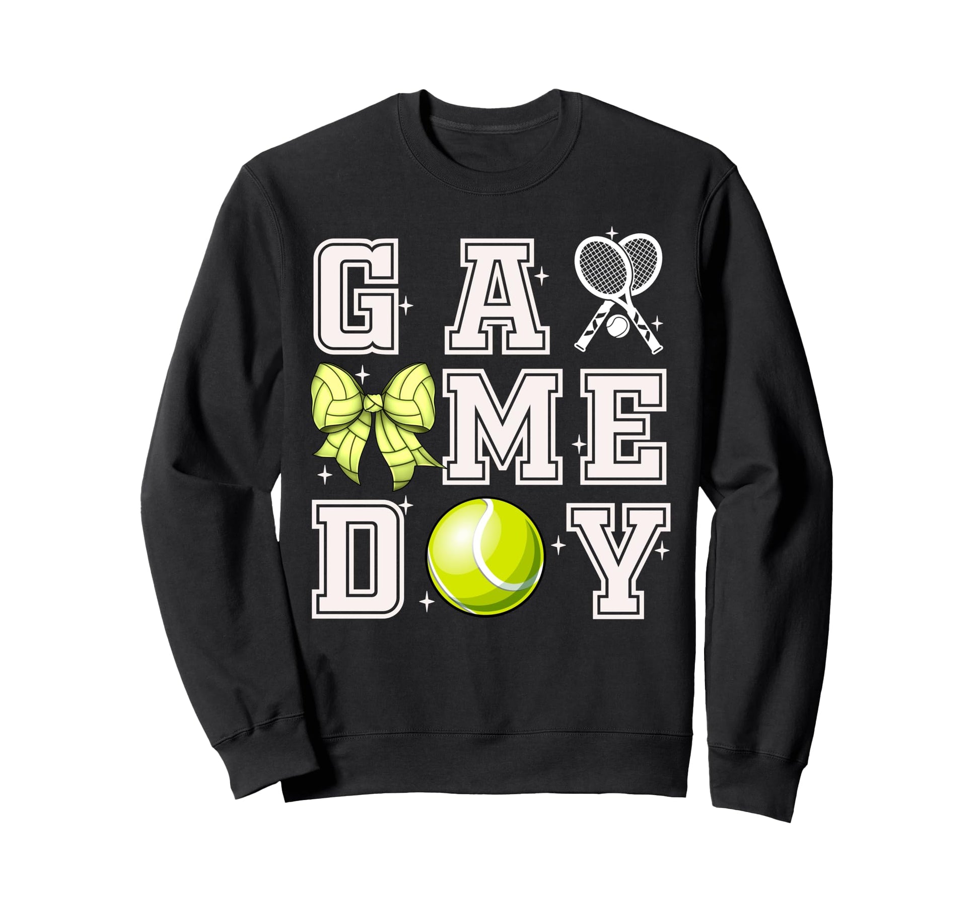 Tennis Coquette Bow Gameday Cheer Sweatshirt - Novelty Apparel Men Women - T-Shirt, Sweatshirt, Hoodie