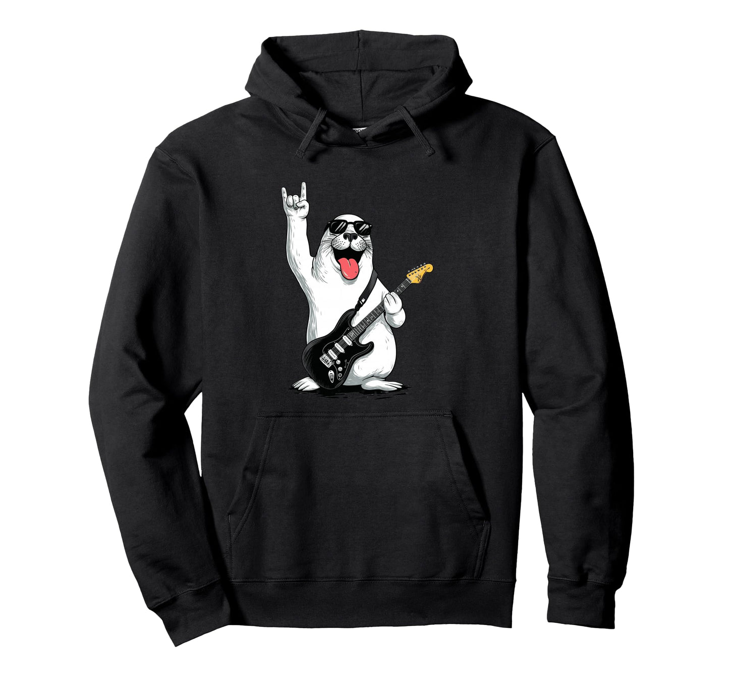 Funny Rock And Roll Seal Music Lover Hoodie - Custom Art Print Men Women - T-Shirt, Sweatshirt, Hoodie
