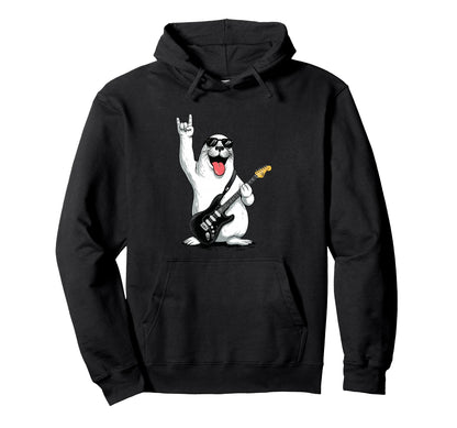 Funny Rock And Roll Seal Music Lover Hoodie - Custom Art Print Men Women - T-Shirt, Sweatshirt, Hoodie