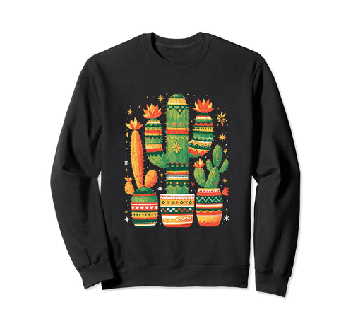 Cactus Serape Succulent Plant Cacti Sweatshirt - Trendy Graphic Men Women - T-Shirt, Sweatshirt, Hoodie