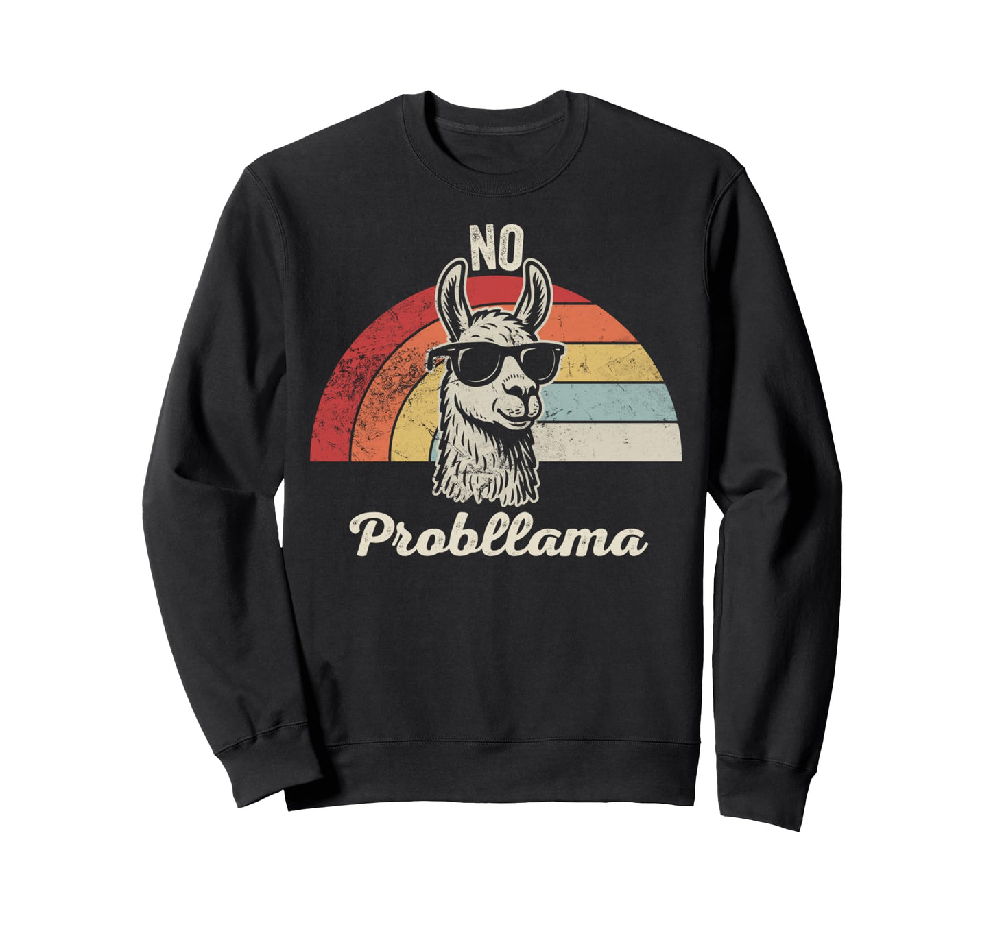 No Problama Funny Llama Rainbow Sweatshirt - Novelty Apparel Unisex - T-Shirt, Sweatshirt, Hoodie