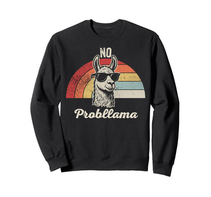 No Problama Funny Llama Rainbow Sweatshirt - Novelty Apparel Unisex - T-Shirt, Sweatshirt, Hoodie