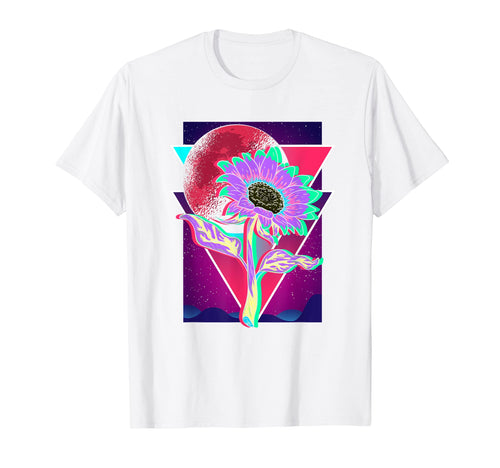 80S Synthwave Flower Vaporwave Aesthetic T-Shirt - Unique Graphic Unisex - T-Shirt, Sweatshirt, Hoodie