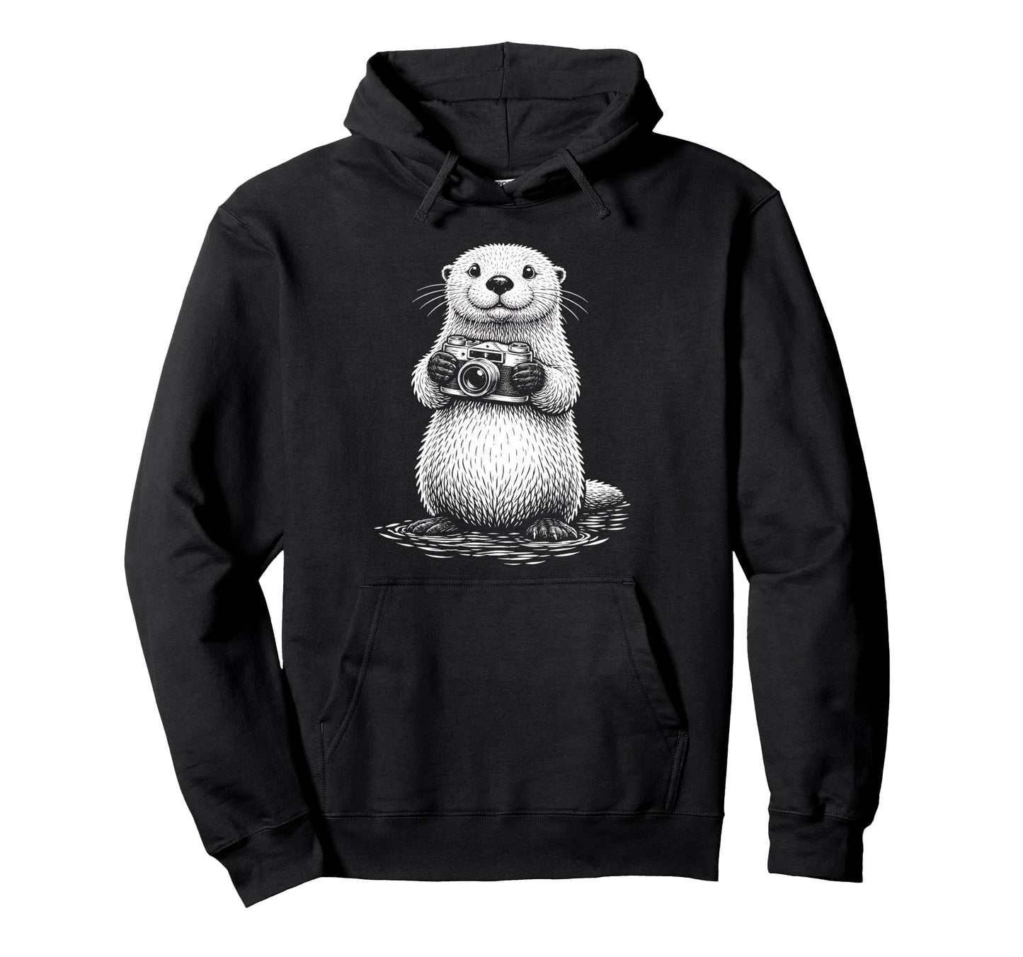 Sea Otter Photographer Camera Hoodie - Casual Everyday Wear Men Women - T-Shirt, Sweatshirt, Hoodie