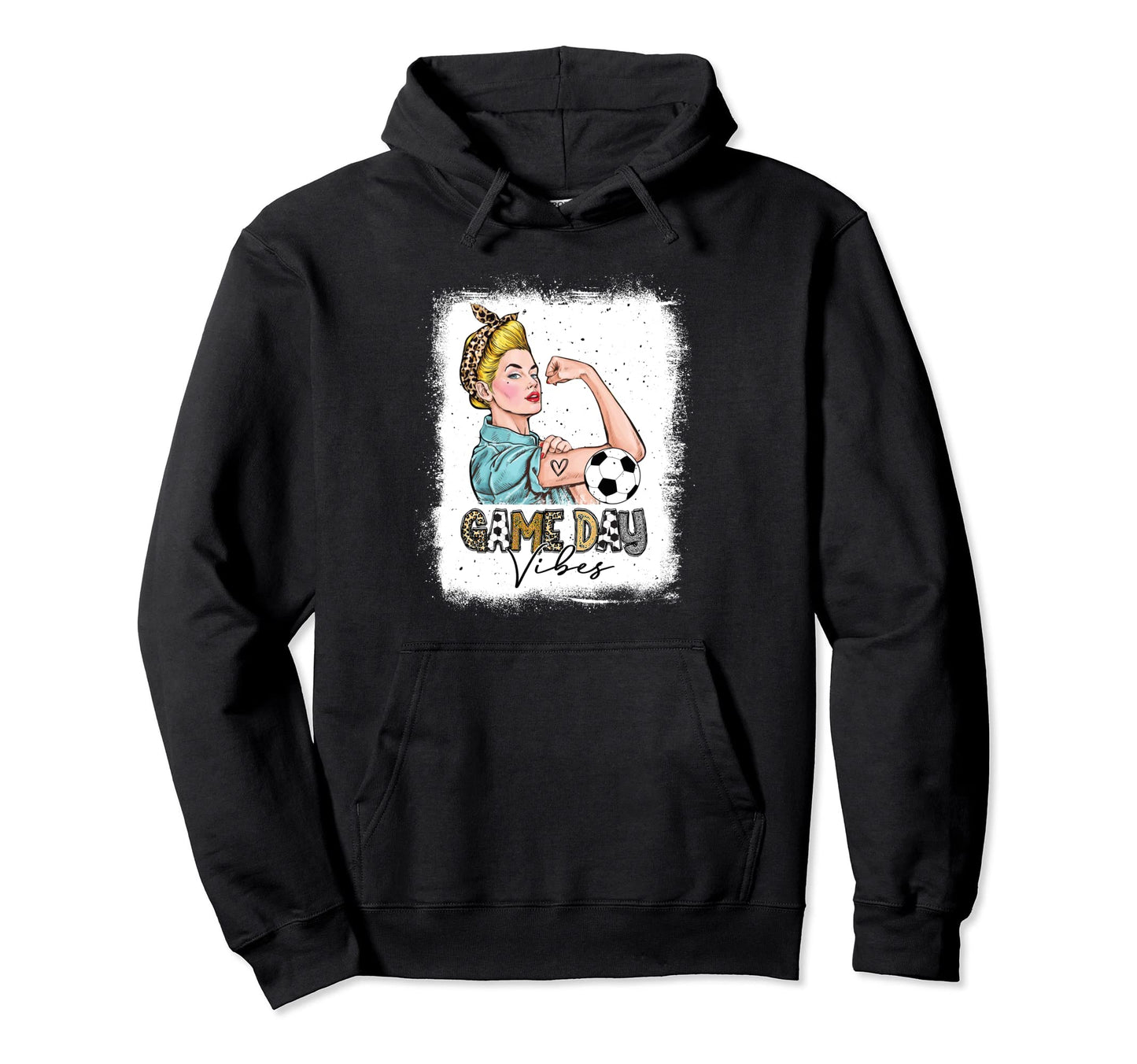 Bleached Soccer Game Day Vibes Soccer Hoodie - Casual Everyday Wear Unisex - T-Shirt, Sweatshirt, Hoodie