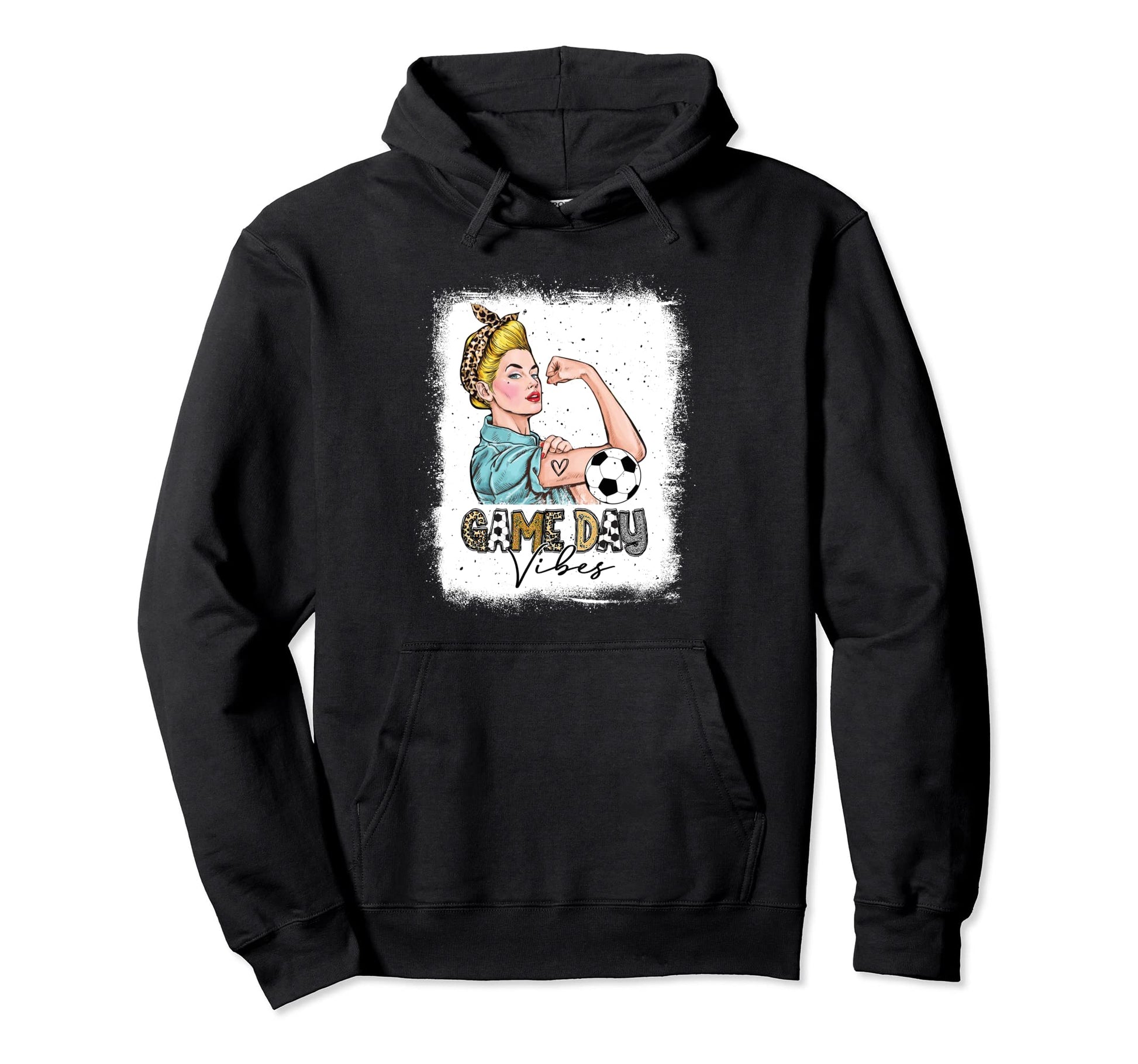 Bleached Soccer Game Day Vibes Soccer Hoodie - Casual Everyday Wear Unisex - T-Shirt, Sweatshirt, Hoodie