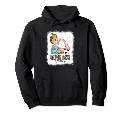 Bleached Soccer Game Day Vibes Soccer Hoodie - Casual Everyday Wear Unisex - T-Shirt, Sweatshirt, Hoodie