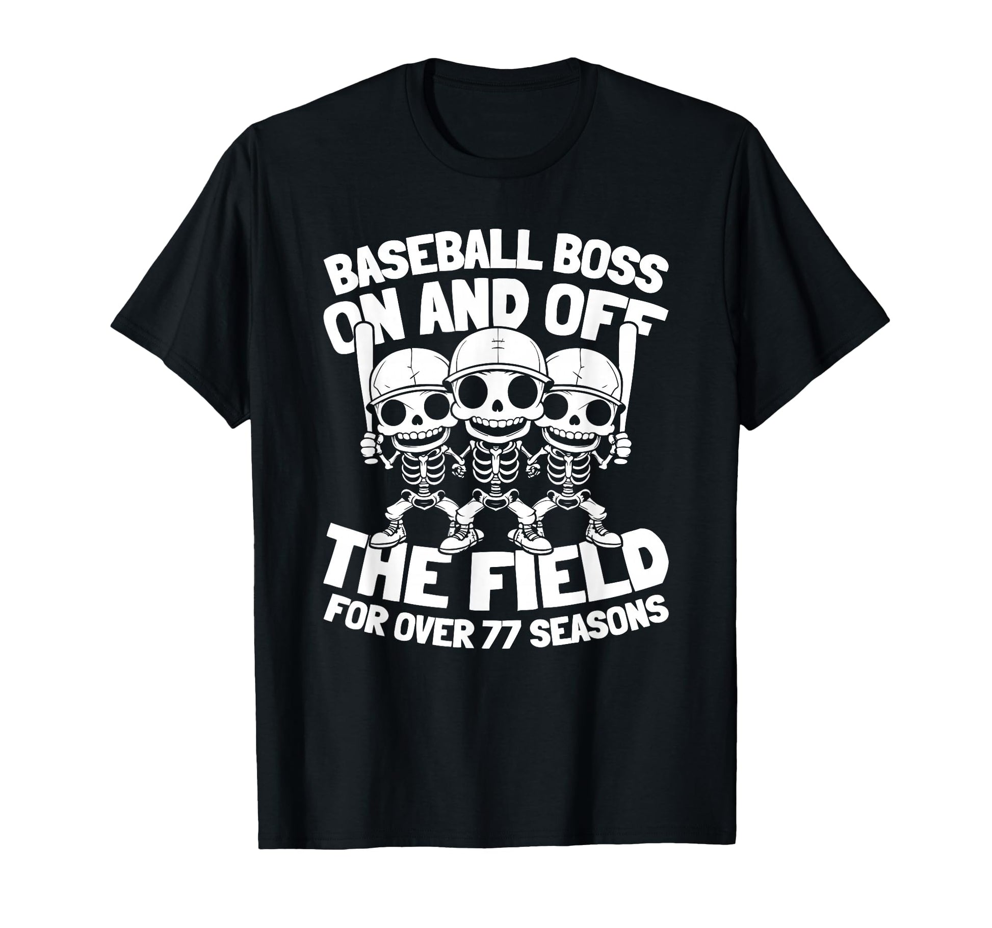 77 Years Old Baseballer Team Player T-Shirt - Custom Art Print Unisex - T-Shirt, Sweatshirt, Hoodie