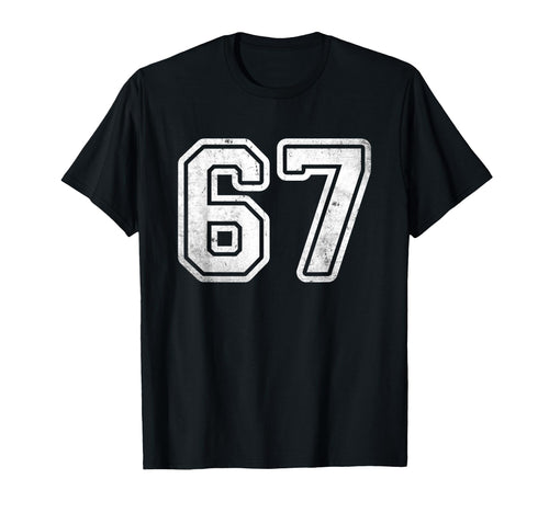 White Sports Team Number 67 T-Shirt - Novelty Apparel Men Women - T-Shirt, Sweatshirt, Hoodie