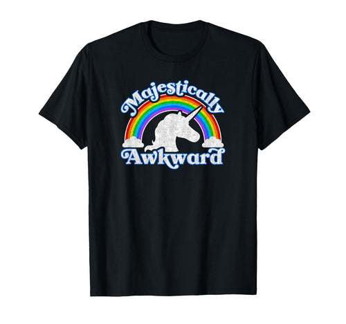 Majestically Awkward Rainbow Unicorn T-Shirt - Unique Graphic Unisex - T-Shirt, Sweatshirt, Hoodie