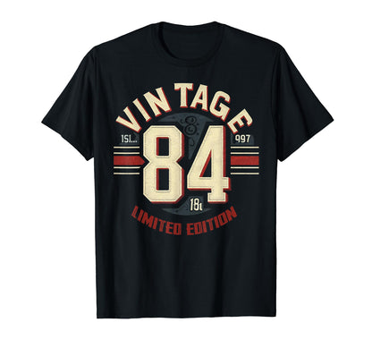 1984 Birthday 84 Born 1984 Typography T-Shirt - Custom Art Print Unisex - T-Shirt, Sweatshirt, Hoodie