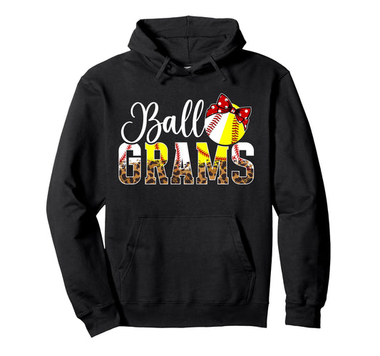 Ball Grams Leopard Softball Baseball Hoodie - Custom Art Print for Adults - T-Shirt, Sweatshirt, Hoodie