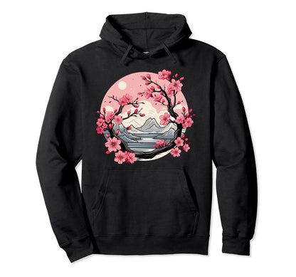 Japanese Aesthetic Vaporwave Cherry Hoodie - Aesthetic Graphic Men Women - T-Shirt, Sweatshirt, Hoodie