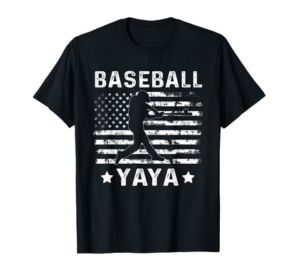 Baseball Yaya Grandma Usa Flag 4Th T-Shirt - Casual Everyday Wear Unisex - T-Shirt, Sweatshirt, Hoodie