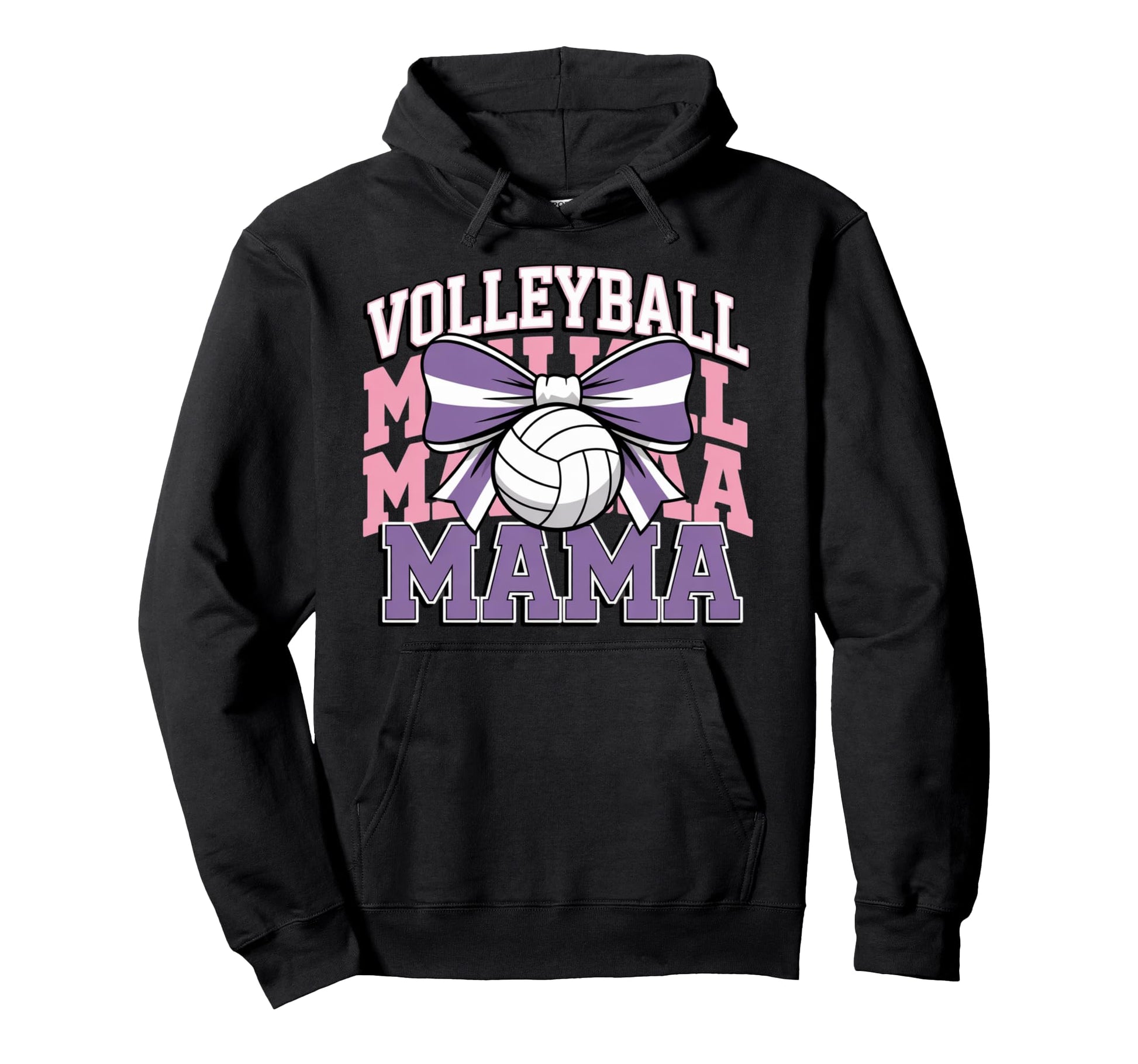 Volleyball Mama Coquette Bow Game Day Hoodie - Custom Art Print for Adults - T-Shirt, Sweatshirt, Hoodie