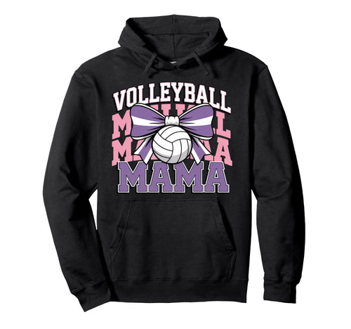 Volleyball Mama Coquette Bow Game Day Hoodie - Custom Art Print for Adults - T-Shirt, Sweatshirt, Hoodie
