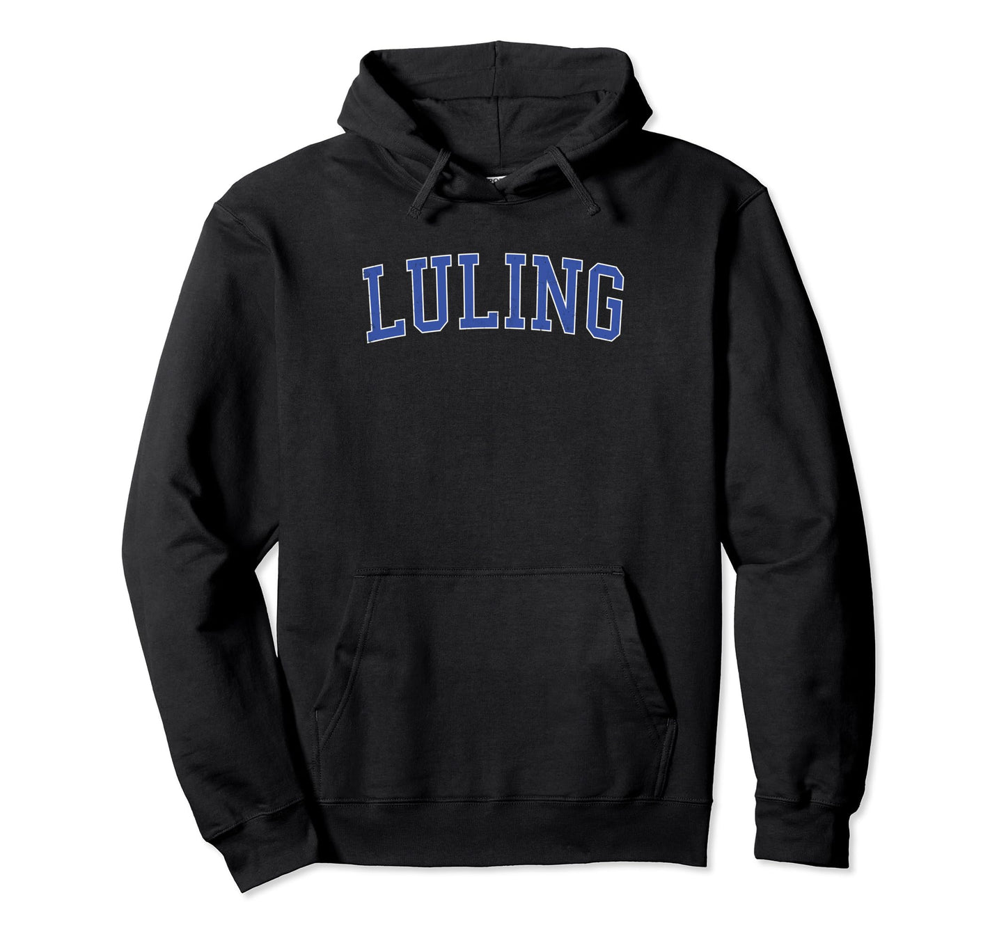 Luling La Distressed Blue Varsity Hoodie - Novelty Apparel for Adults - T-Shirt, Sweatshirt, Hoodie