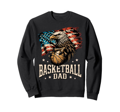 Basketball American Flag Basketball Dad Sweatshirt - Graphic Print Unisex - T-Shirt, Sweatshirt, Hoodie