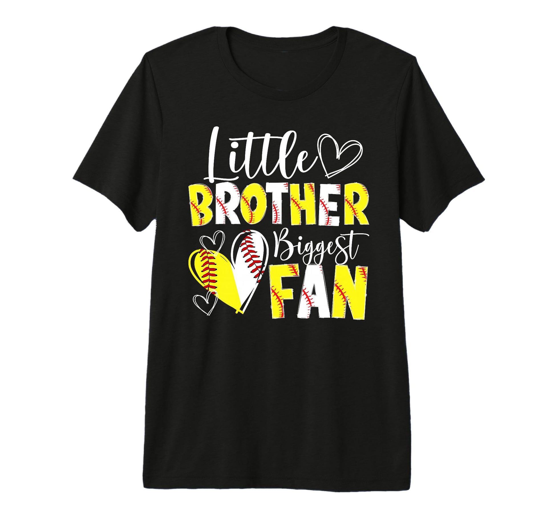 Little Brother Biggest Fan Baseball T-Shirt - Unique Graphic Unisex - T-Shirt, Sweatshirt, Hoodie