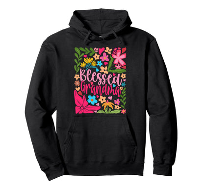 Blessed Grandma Boho Flowers Floral Hoodie - Trendy Graphic Men Women - T-Shirt, Sweatshirt, Hoodie