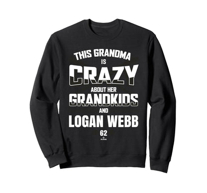 Grandma Crazy Logan Webb San Sweatshirt - Aesthetic Graphic for Adults - T-Shirt, Sweatshirt, Hoodie