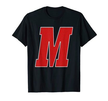 Letter M Monogram Varsity T-Shirt - Casual Everyday Wear Men Women - T-Shirt, Sweatshirt, Hoodie