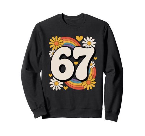 Funny Groovy 67 Meme Math Joke Sweatshirt - Aesthetic Graphic for Adults - T-Shirt, Sweatshirt, Hoodie