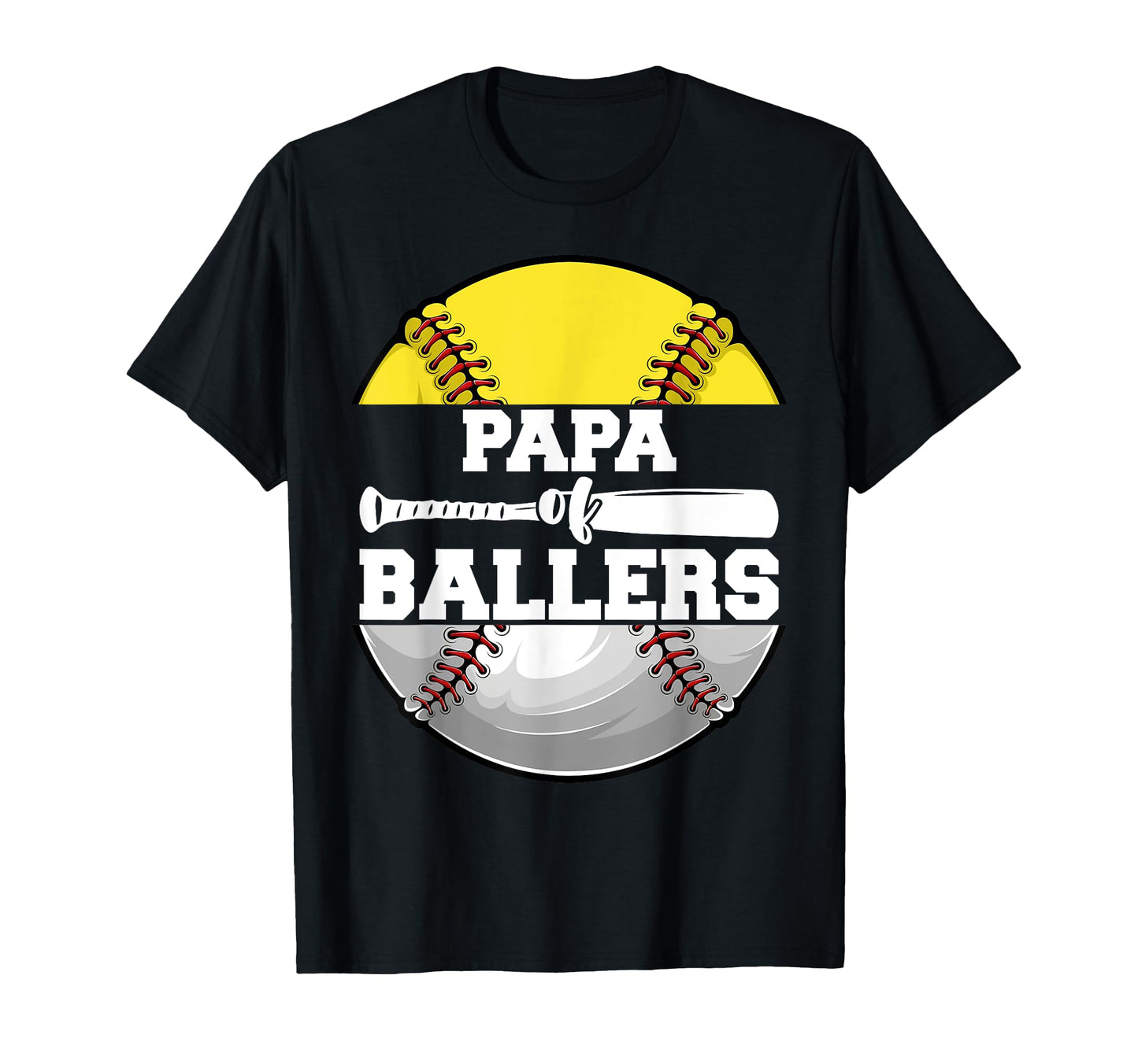 Papa Ballers Funny Softball Baseball T-Shirt - Minimalist Print for Adults - T-Shirt, Sweatshirt, Hoodie