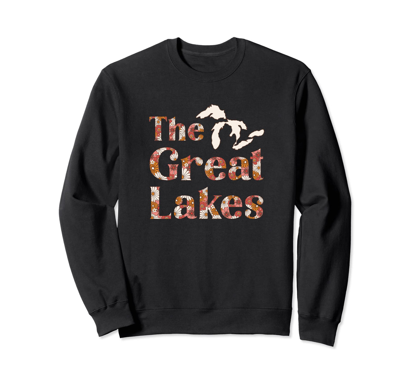 Great Lakes Boho Flower Sweatshirt - Casual Everyday Wear Men Women - T-Shirt, Sweatshirt, Hoodie