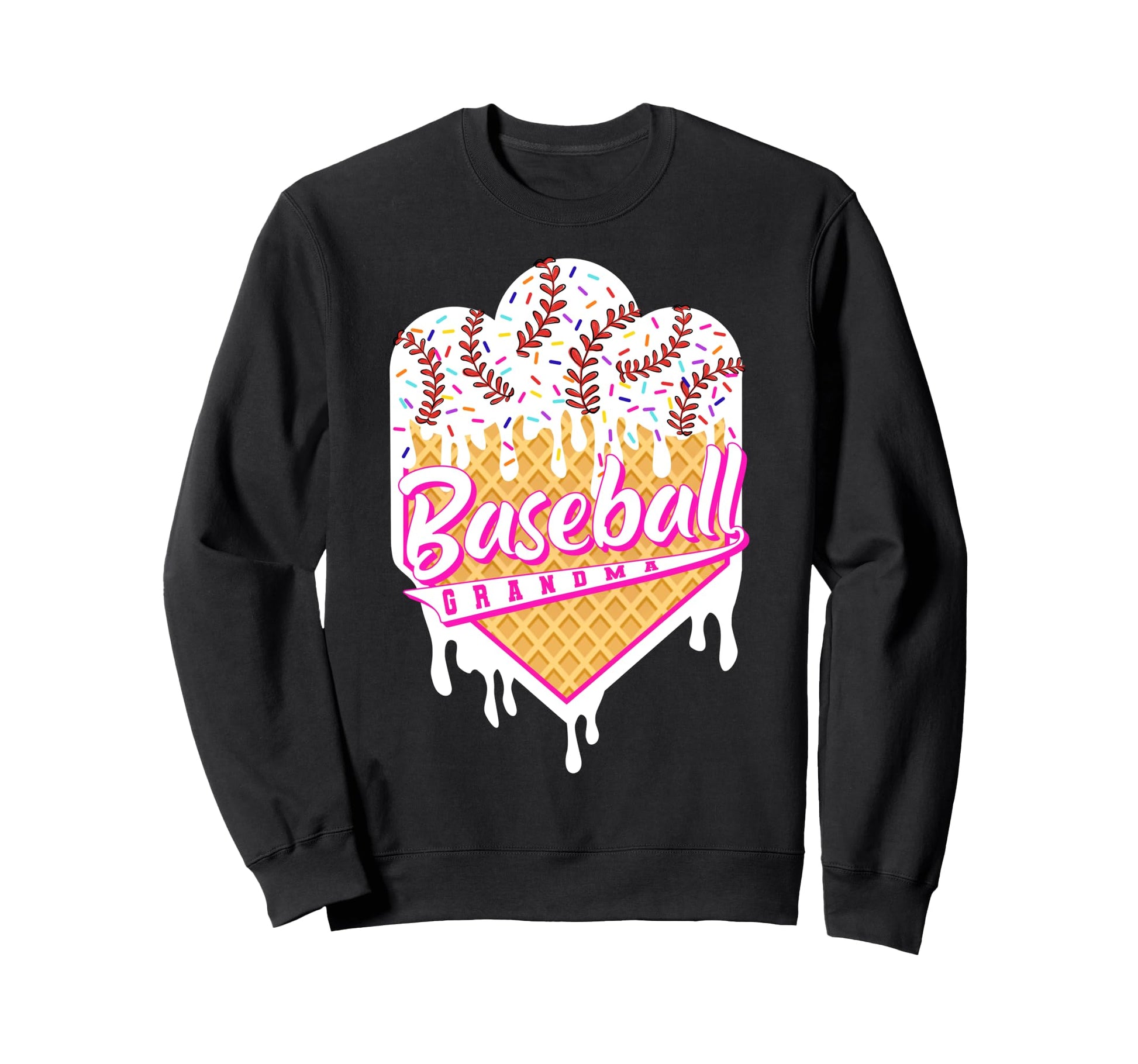 Baseball Grandma Ice Cream Drip Sweet Sweatshirt - Trendy Graphic Unisex - T-Shirt, Sweatshirt, Hoodie